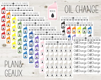 Oil Change Planner Stickers, Change Oil Stickers, Car Care Stickers, Car Maintenance Stickers, FUN-076