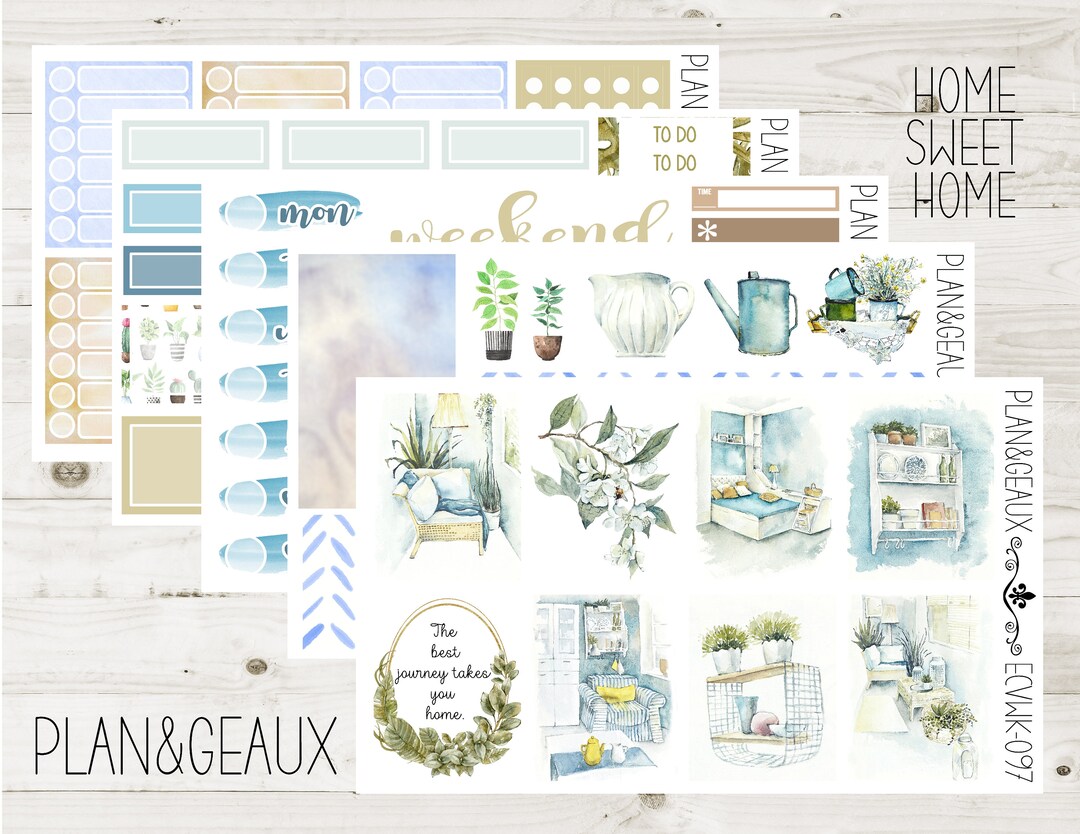 Home Sweet Home Weekly Planner Kit, Planner Stickers, Home Themed ...