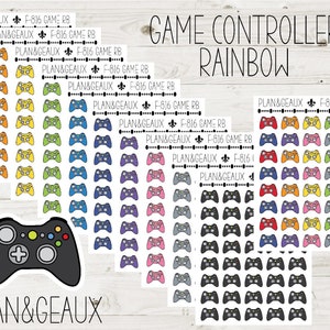 Game Controller Stickers, Video Game Controller Stickers, Video Game Sticker, Rainbow Colors, Bullet Journal, Planner Stickers, FUN-816