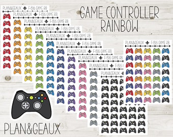 Pegatinas para mandos de juegos, pegatinas para mandos de videojuegos, pegatinas para videojuegos, colores del arcoíris, Bullet Journal, pegatinas para planificadores, FUN-816