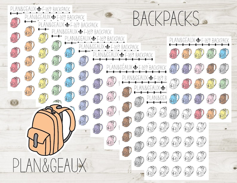 Backpack Stickers, School Backpack Stickers, School Sticker, Pastel ...
