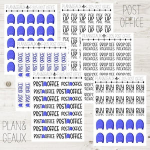Post Office Stickers, Mail Planner Stickers, Postal Stickers, Pick Up Mail, Buy Stamps, Bullet Journal, Stickers, Happy Planner, FUN-205
