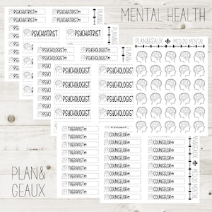 Mental Health Planner Stickers, Psychiatrist Stickers, Psychologist, MINI Sheets, Bullet Journal, Stickers, Planner Stickers, MED-020