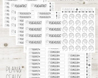 Mental Health Planner Stickers, Psychiatrist Stickers, Psychologist, MINI Sheets, Bullet Journal, Stickers, Planner Stickers, MED-020
