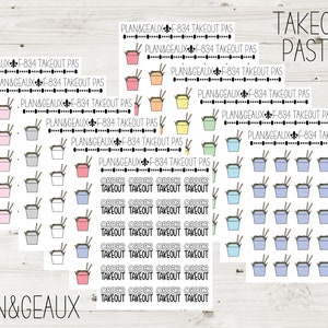 Chinese Takeout Stickers, Chinese Food Stickers, Takeout Sticker, Pastel Colors, Planner Stickers, FUN-834