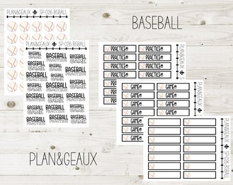 Baseball Planner Stickers, Baseball Game, T-ball Practice, Wee Ball Practice, Baseball Practice, Bullet Journal, SPORTS-026