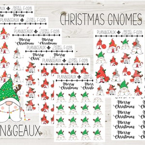Christmas Gnomes Stickers, Gnomes Stickers, Santa Gnomes Stickers, Christmas Stickers, Planner Stickers, FUN-028