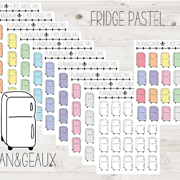 Refrigerator Stickers, Fridge Stickers, Icebox Sticker, Pastel Colors, Bullet Journal, Planner Stickers, FUN-821