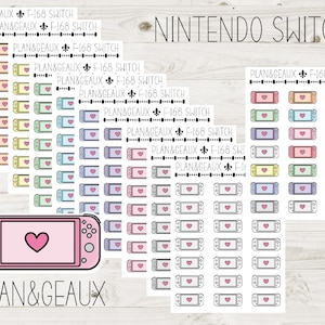 Video Game Stickers, Switch Stickers, Switch Video Game Sticker, Pastel Colors Bullet Journal, Planner Stickers, FUN-168