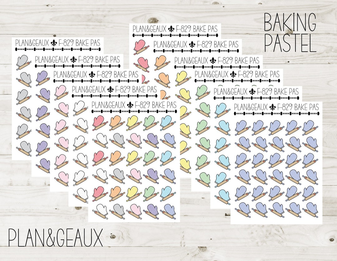 Baking Stickers, Cooking Stickers, Bake Sticker, Pastel Colors, Planner ...