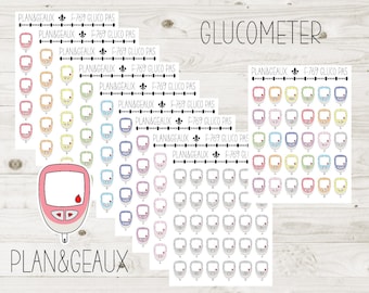 Glucometer Stickers, Blood Sugar Stickers, Diabetes Sticker, Pastel Colors Bullet Journal, Planner Stickers, FUN-769