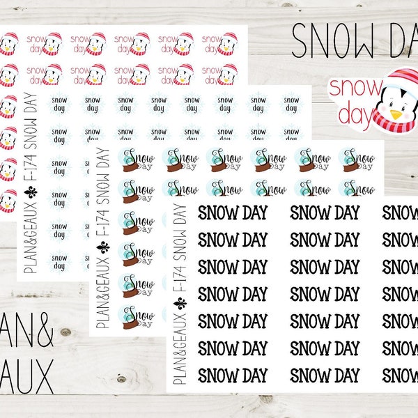 Snow Day Planner Stickers, Snowstorm Planner Stickers, Blizzard Planner Sticker, Weather Planner Stickers, Bullet Journal, FUN-174