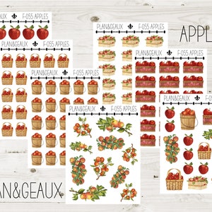 Apples Planner Stickers, Autumn Planner Stickers, Apples Stickers, Apple Deco Stickers, F-055