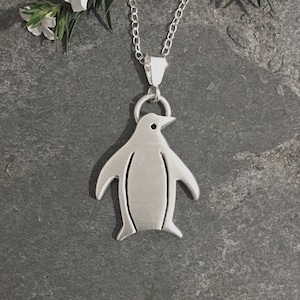 Penguin Necklace, Penguin Pendant, Sterling Silver Jewellery, Cute Penguin Charm