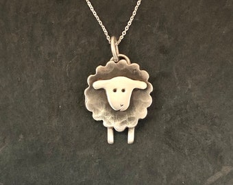 Collier mouton, pendentif mouton, bijoux mouton en argent sterling, breloque mouton mignon