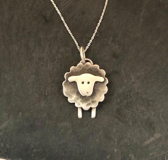 Sheep Necklace Sheep Pendant Sterling Silver Sheep Jewellery Cute Sheep Charm