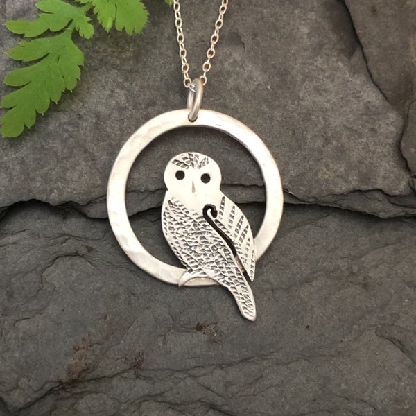 Owl Necklace, Owl, Owl Pendant, Owl Jewelry, Owls, Owl Gifts, Owl Jewellery, Chouette, Sterling Silver Owl Pendant