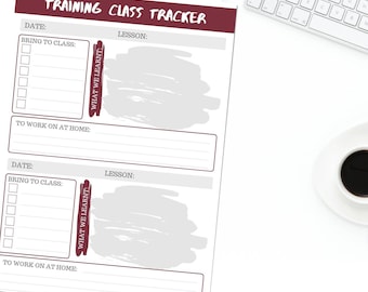 Dog Training Class Tracker - Printable | Dog Training Planner Worksheet Download for Dog Trainers and Dog Owners