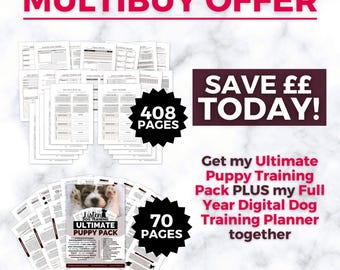 Puppy Training Multibuy Offer | Includes Full Puppy Training Pack + Full Year Digital Dog Training Planner | Big Savings