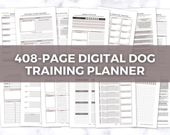 Digitale hondentrainingplanner | Volledig jaar uitgebreide training | 408 afdrukbare pagina's