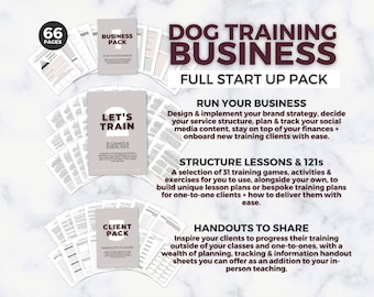 Dog Training Business Start Up Kit | Professional Dog Trainer Kit | Dog Training Lesson Plans | Client Handouts | Dog Trainer Resources