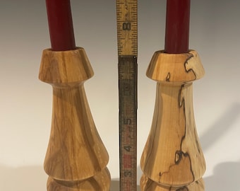 Birch candlestick, Spalted birch candlestick, wooden candlestick, hand turned candlestick, Alaskan Art
