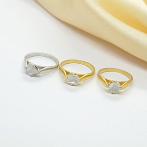 Echter Polki Diamantring, Polki Ring, 925 Sterling Silber Ring, Diamant im Rosenschliff, Verlobungsring, Polki Schmuck, Versprechen Ring