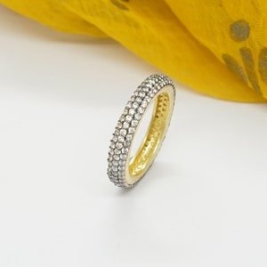 Full Eternity Ring, CZ/Black Spinel Ring, 925 Sterling Silver Ring, Pave Ring, Stacking Ring, Eternity Band Ring, Gift For Him/Her