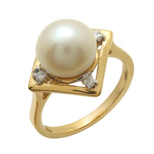 Natural Freshwater Pearl Ring, One of A Kind, Middle Finger Ring, White Pearl Ring, Pearl Jewelry, 925 Sterling Silver, Pearl Wedding Ring