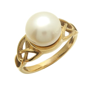 Anello con perla d&#39;acqua dolce naturale, anello in argento sterling 925, anello con perla bianca, anello per il dito medio, gioielli con perle, anello da donna