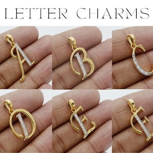Colgante de diamantes pavé, colgante con letra inicial, collar de diamantes, colgante con letra personalizada, colgante de plata de ley 925, colgante con letras de la A a la Z