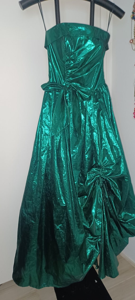 Vintage Metallic Green Prom Dress