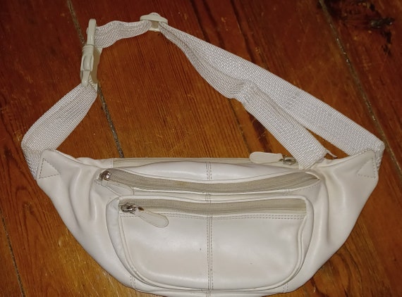 White leather hip bag bum bag fanny pack - image 1