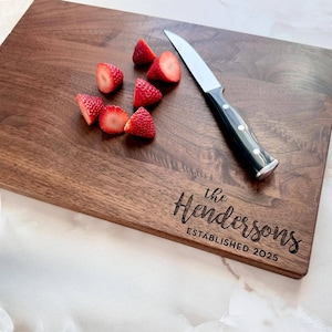 Personalized Engraved Cutting Board – Custom Charcuterie Board, Hardwood Gift