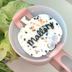Personalized Pumpkin Halloween Tumbler Name Tag, 30 oz 40 oz Tumbler Plate Topper, Tumbler Lid Tag, Custom Tumbler Tag, Acrylic Name Tag
