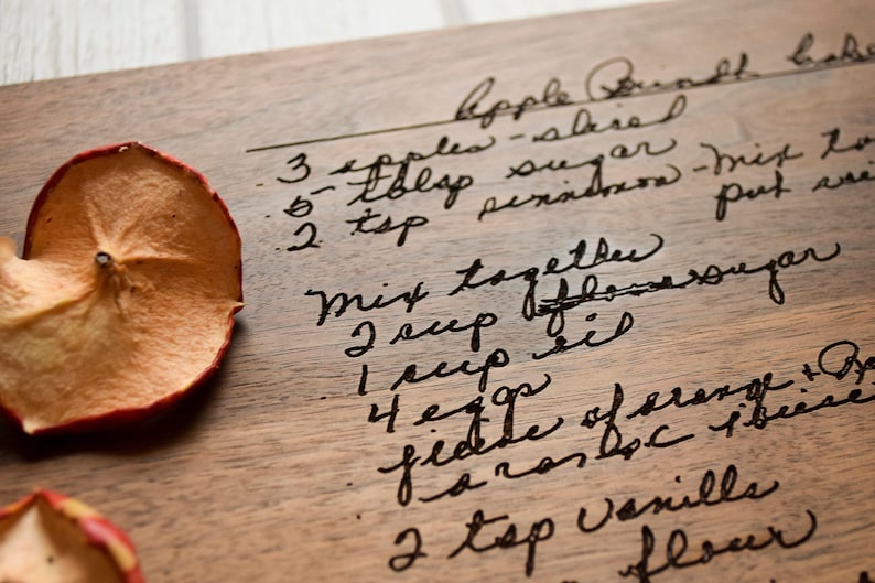 Handwritten Recipe Cutting Board, Grandma's Handwriting, Engraved Recipe, Gift for Mom, Personalized Cutting Board, Mother's Day, Birthday image 2