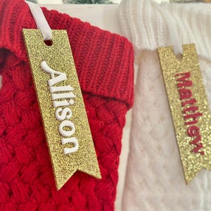 Personalized Stocking Tag, Christmas Tag, Gift Tag, Acrylic Stocking Tag, Custom Stocking Tag, Stocking Name Tag, Gift Name Tag, Modern