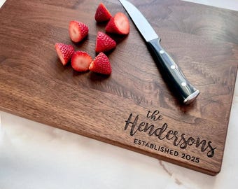 Personalized Engraved Cutting Board – Custom Hardwood Housewarming Wedding Gift