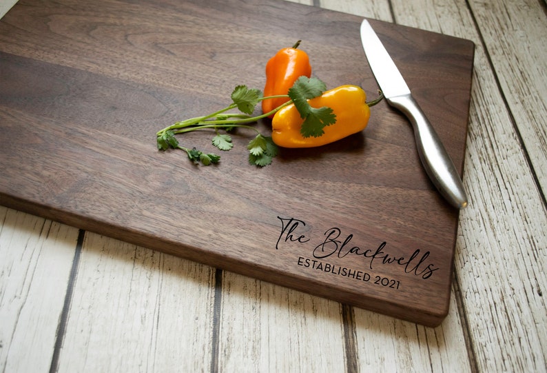 Wedding Gift, Engraved Cutting Board, Engagement Gift, Gift for Couple, Personalized Wedding Gift, Personalized Cutting Board, Unique T3 image 1