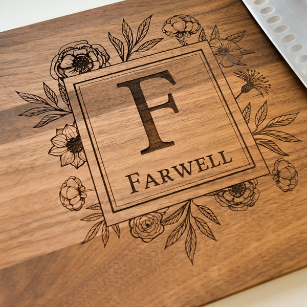 Personalized Cutting Board, Engraved Walnut Cutting Board, Custom Personalized Wedding Gift, Housewarming Gift, Anniversary, Engagement