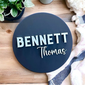 3D Acrylic Baby Name Sign, Newborn Photo Prop, Nursery Decor