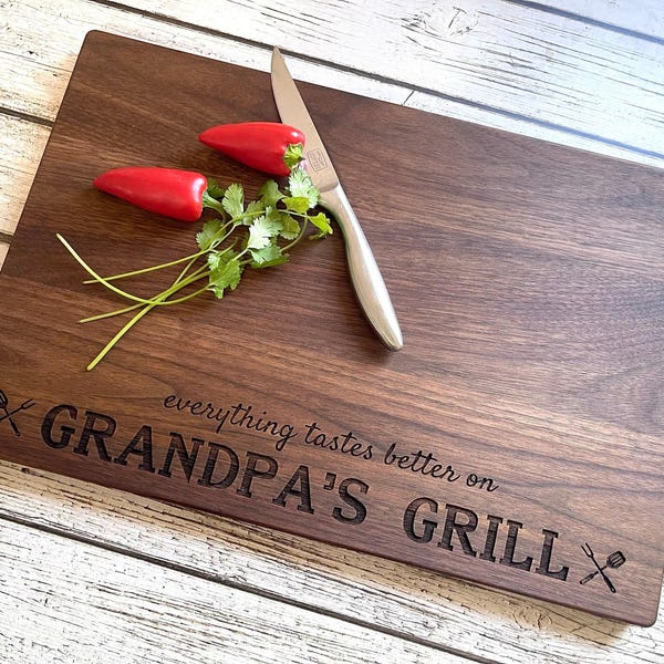 Fathers Day Gift, Personalized Engraved Cutting Board, Father's Day Gift, American Hardwood, Grandpa Gift