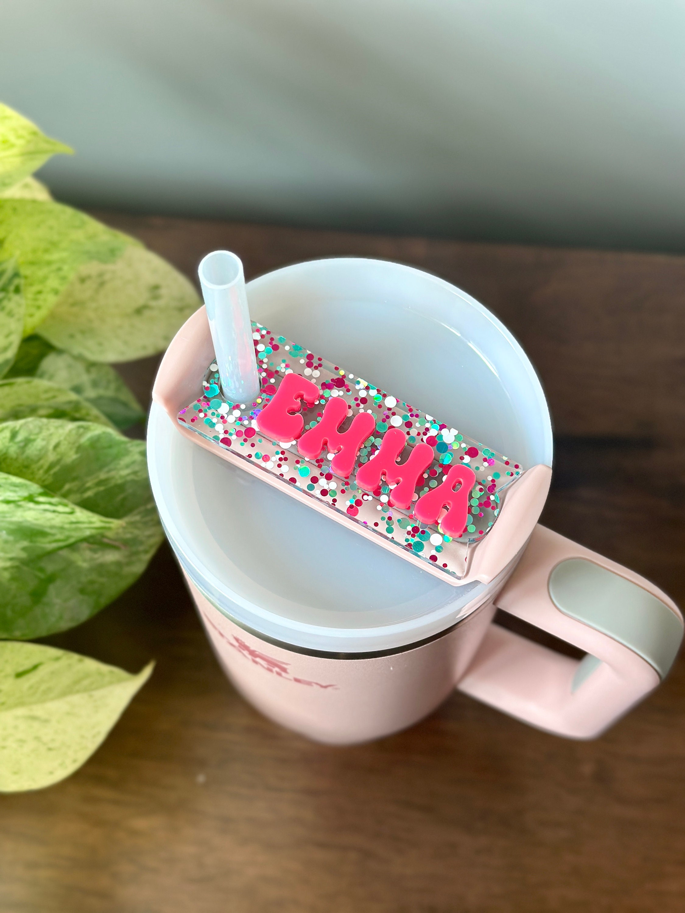 12 Pcs DIY Acrylic Name Plate/Tag for Cup, 40/30 oz Tumbler  with Handle Simple Modern Tumbler Accessories Charms, Personalized Name  Plate with Colorful Bead Chains, Tassels, Jump Rings, Pens : Home