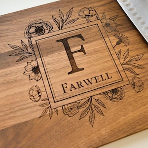 Engraved Walnut Cutting Board, Custom Charcuterie Board, Wedding Gift