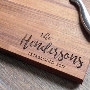 Personalized Cutting Board Engraved Cutting Board, Custom Cutting Board, Wedding Gift, Housewarming Gift, Anniversary Gift, Engagement T2 image 2