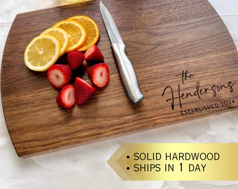 Personalized Cutting Board - Engraved Cutting Board, Charcuterie Board, Wedding Gift, Housewarming Gift, Anniversary Gift, Engagement