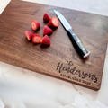 Custom Hardwood Cutting Board, Personalized Housewarming Gift (Maple, Walnut, Cherry)