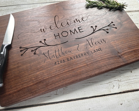 Housewarming Gift, Personalized Cutting Board, Juice Groove Cutting Board,  Charcuterie Board, Self Gift, Home Sweet Home, Gift for Mom
