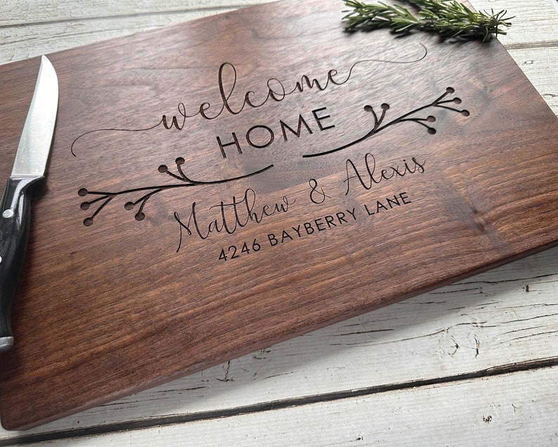 Real Estate Closing Gift, Housewarming Gift, New Home Gift, Personalized Cutting Board, Wood Cutting Board, Logo Advertising image 1