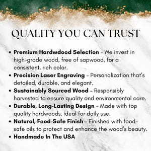 a poster with a description of the benefits of quality you can trust